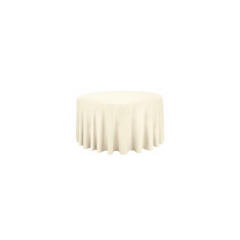 Nappe ronde 240cm blanc polyester